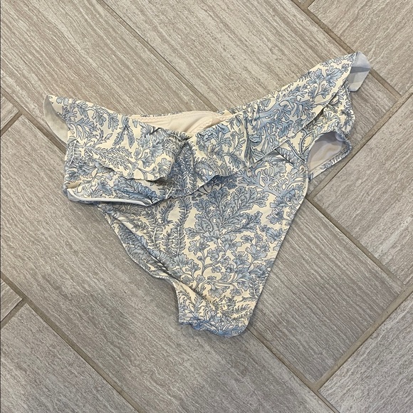 Envya Blue and Cream Leaf Print Bikini Set - Picture 5 of 5